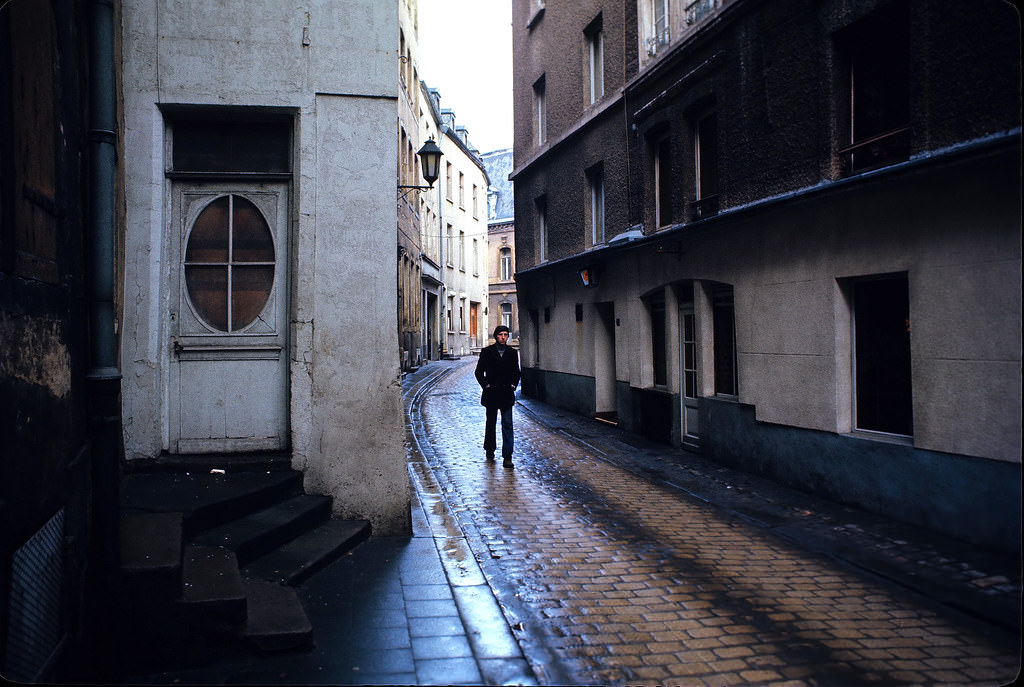 Cobblestone Streets of the Old Quarter of Pfaffenthal, Luxembourg City, Jan 1972