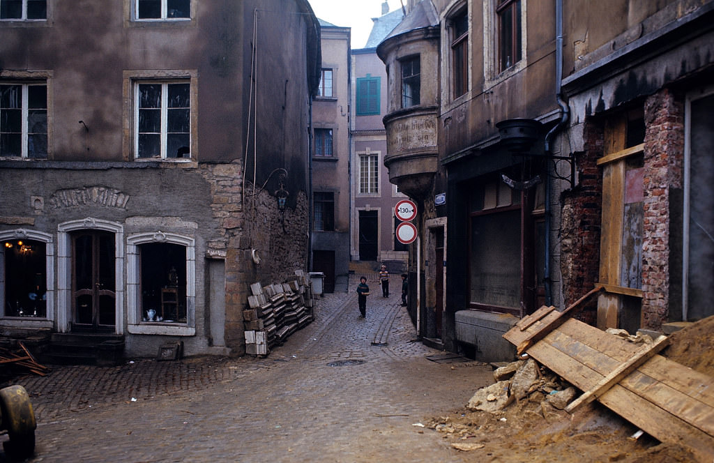 Fish market, Luxembourg City, Jan 1972.