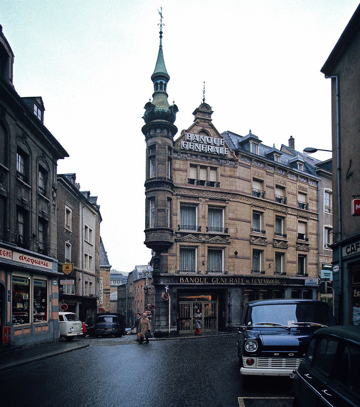 In the Business District of Old Luxembourg City, Jan 1972