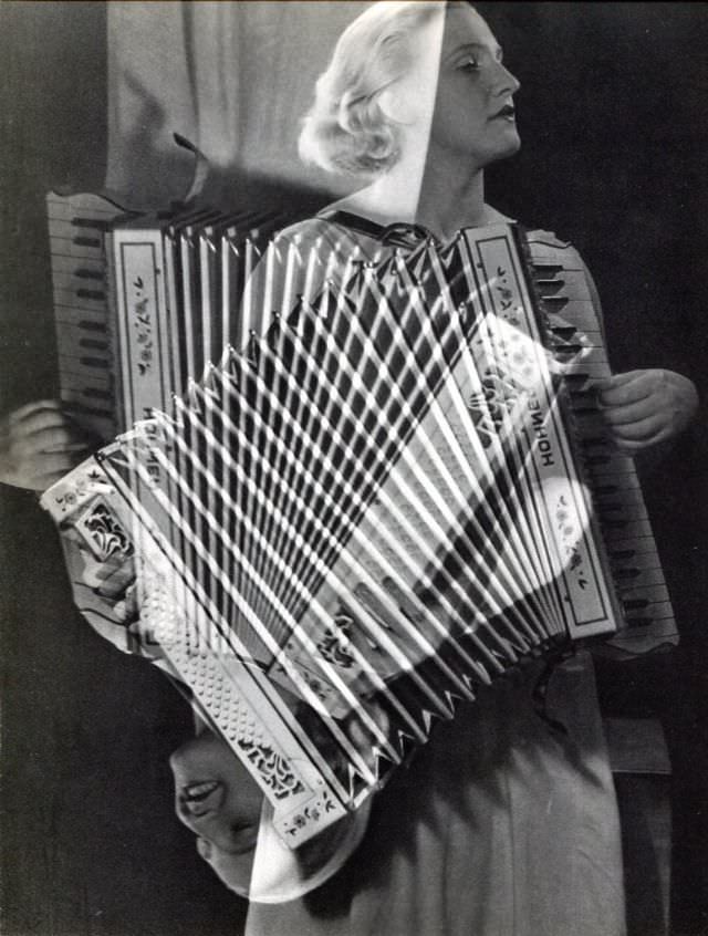Eva with Accordion, 1934