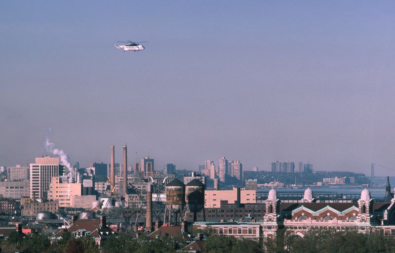 Manhattan skyline from Staten Island, Manhattan, 1978