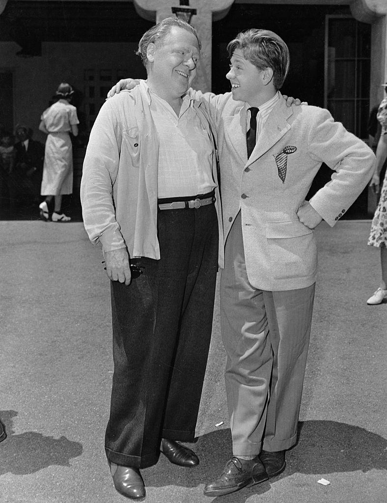 Mickey Rooney with his father.
