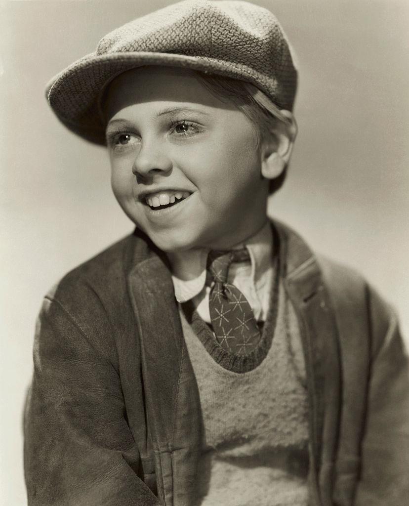 Mickey Rooney wearing a hat, he was only 10 in the photo.