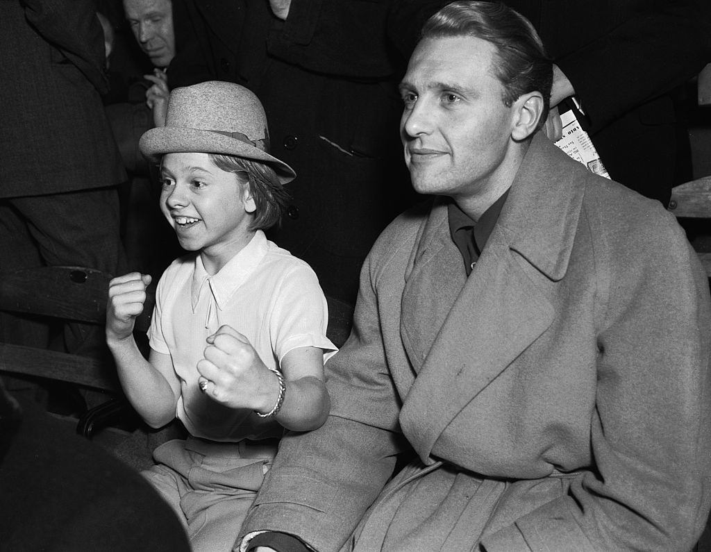 Mickey Rooney with Ralph Bellamy, 1935.