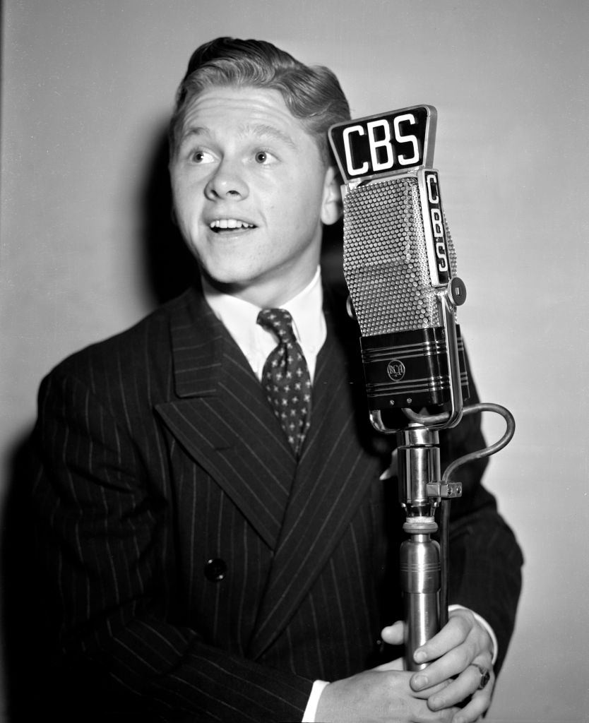Mickey Rooney at a CBS Radio microphone, 1938.