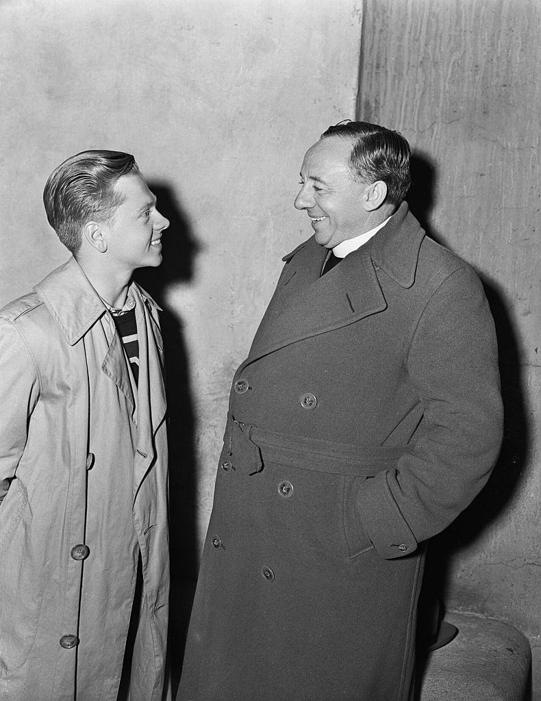 Mickey Rooney with Reverend Robert Anderson Jardine.