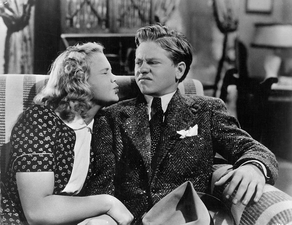 Mickey Rooney with June Preisser in 'Judge Hardy And Son', 1939.