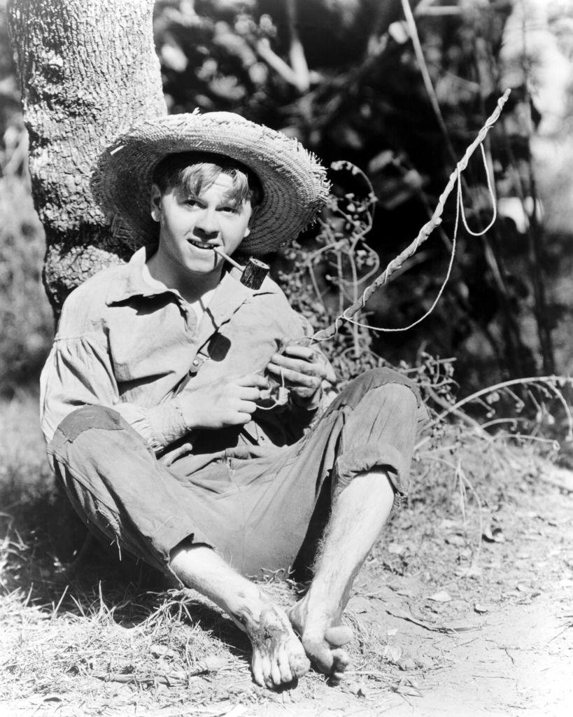 Mickey Rooney, as Huckleberry Finn, in 'The Adventures of Huckleberry Finn', 1939.