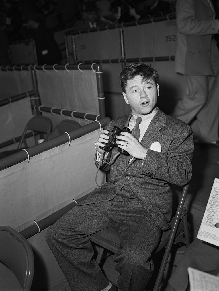 Mickey Rooney relaxes at Santa Anita Racetrack J