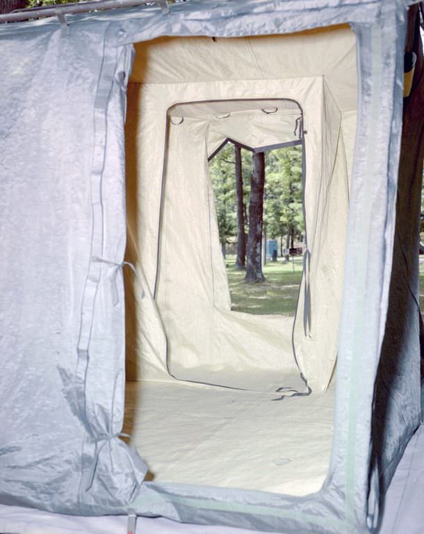 Demo tent, 1985.