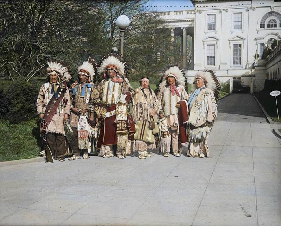 Native Americans at the White House, circa 1929.
