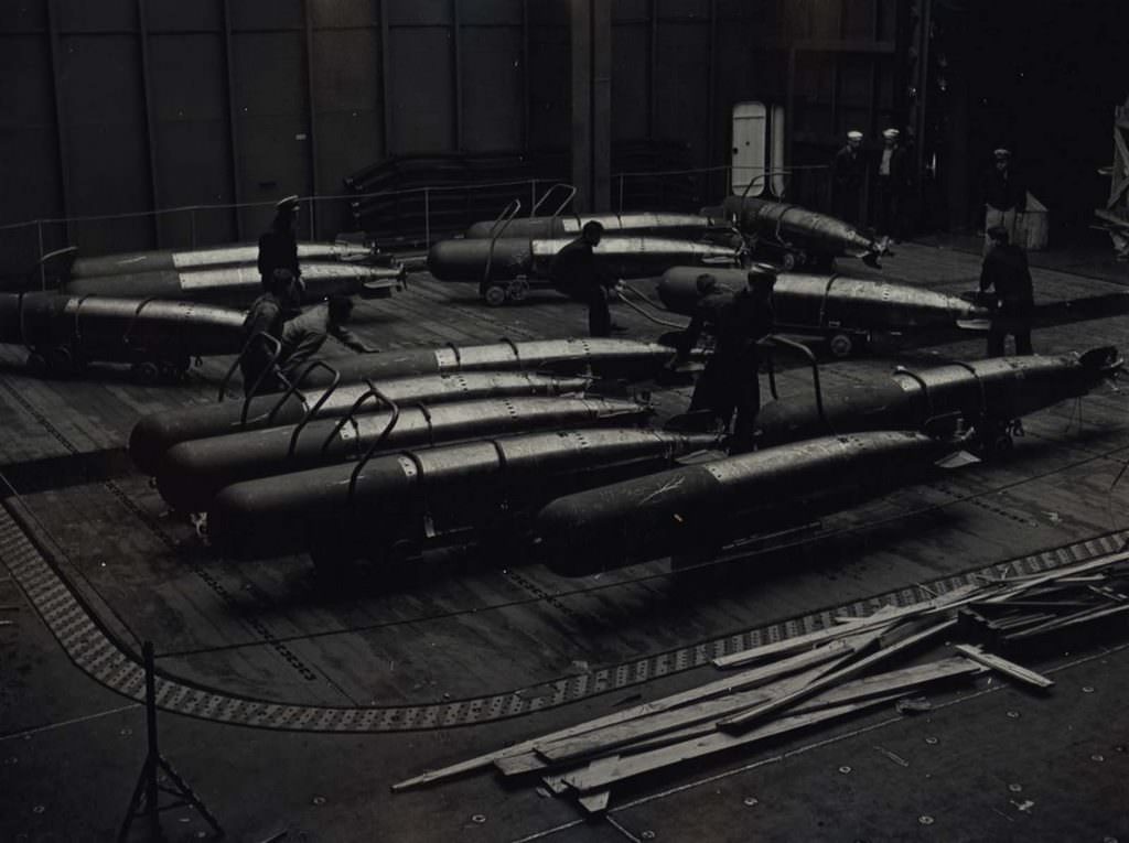 Crew with Naval Torpedoes, 1943.