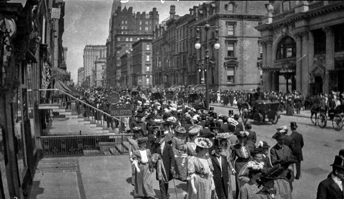 Sunday Parading on 5th Avenue at 47th Street.