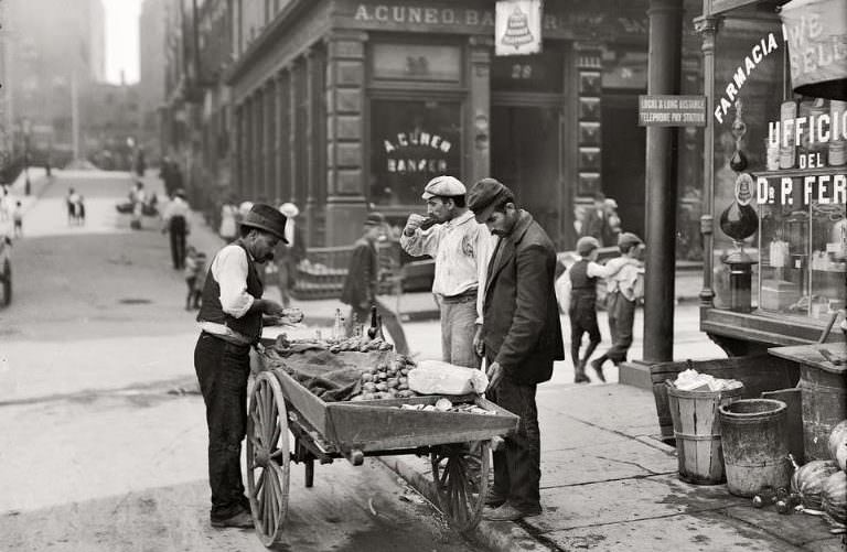 The clam seller, commercial district.