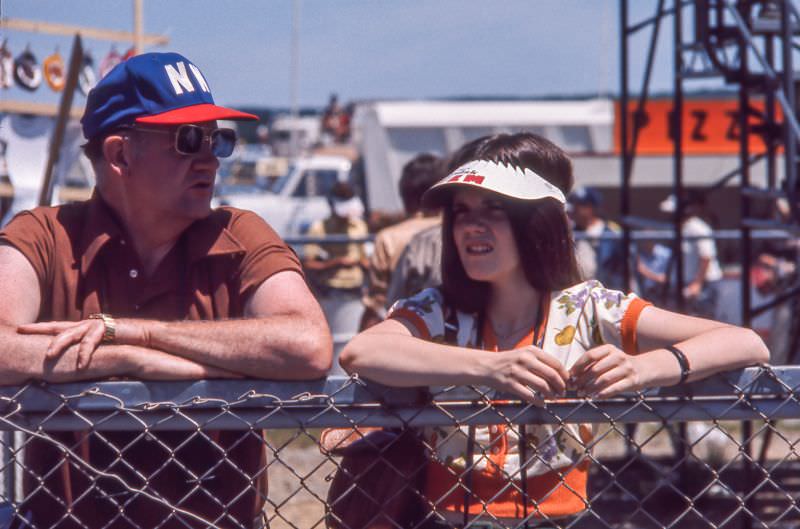 Infield spectators at the 1975 Schaefer 500