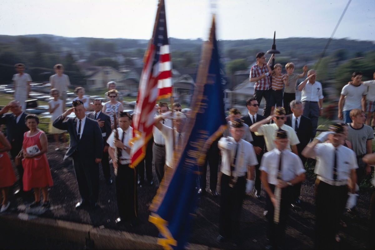 Mourners Watching Robert F. Kennedy’s Funeral Train Pass by From New York City to Washington DC on June 8 1968