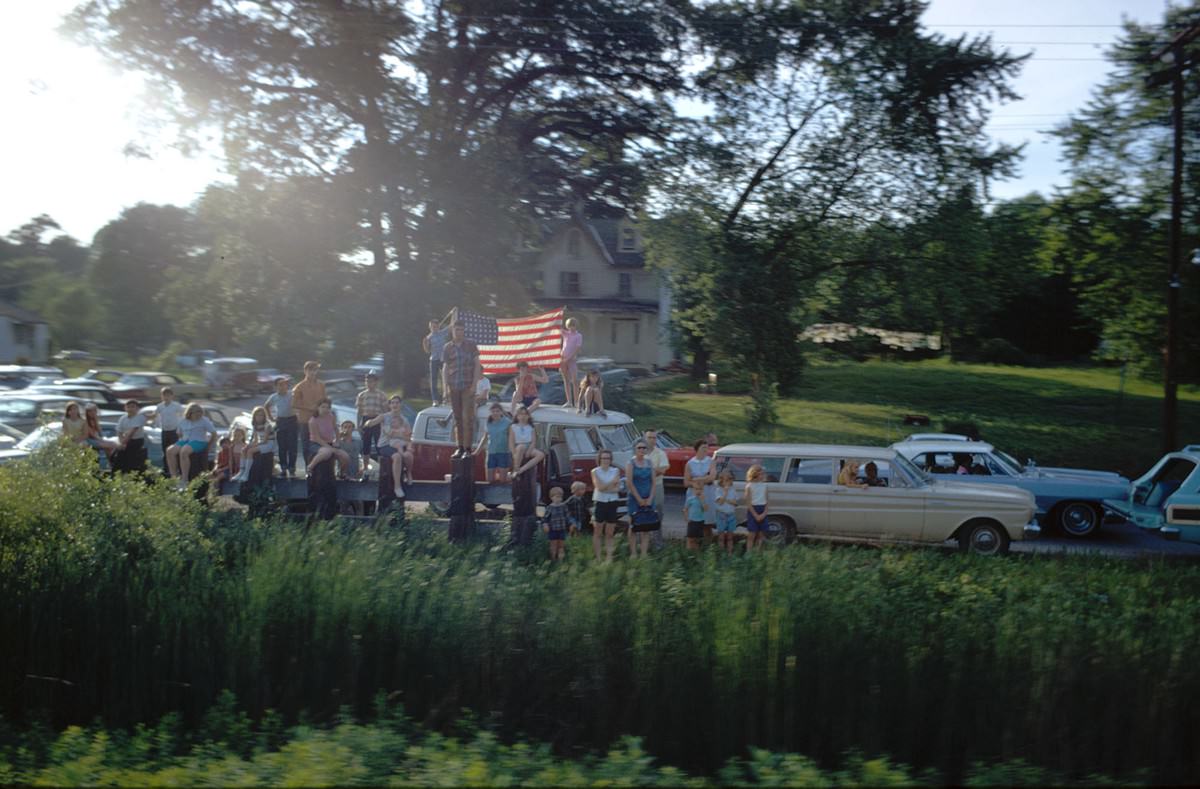 Mourners Watching Robert F. Kennedy’s Funeral Train Pass by From New York City to Washington DC on June 8 1968