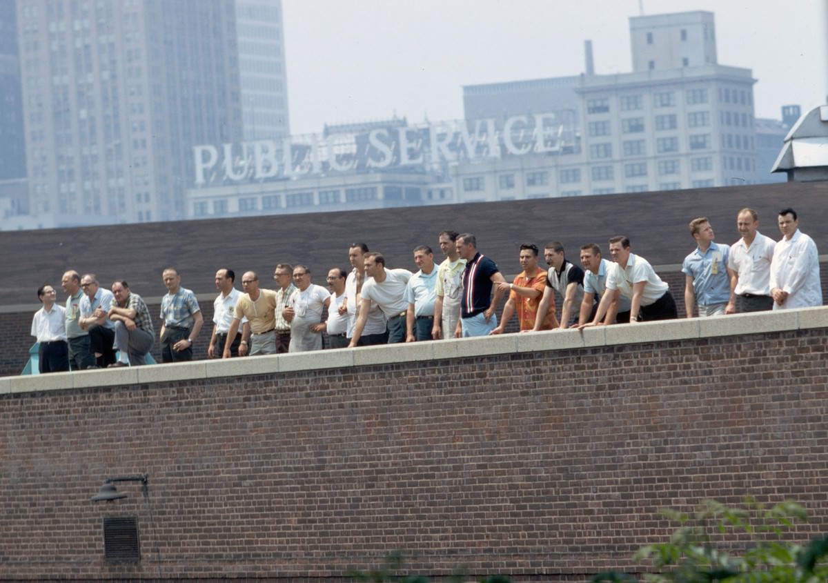 Mourners Watching Robert F. Kennedy’s Funeral Train Pass by From New York City to Washington DC on June 8 1968