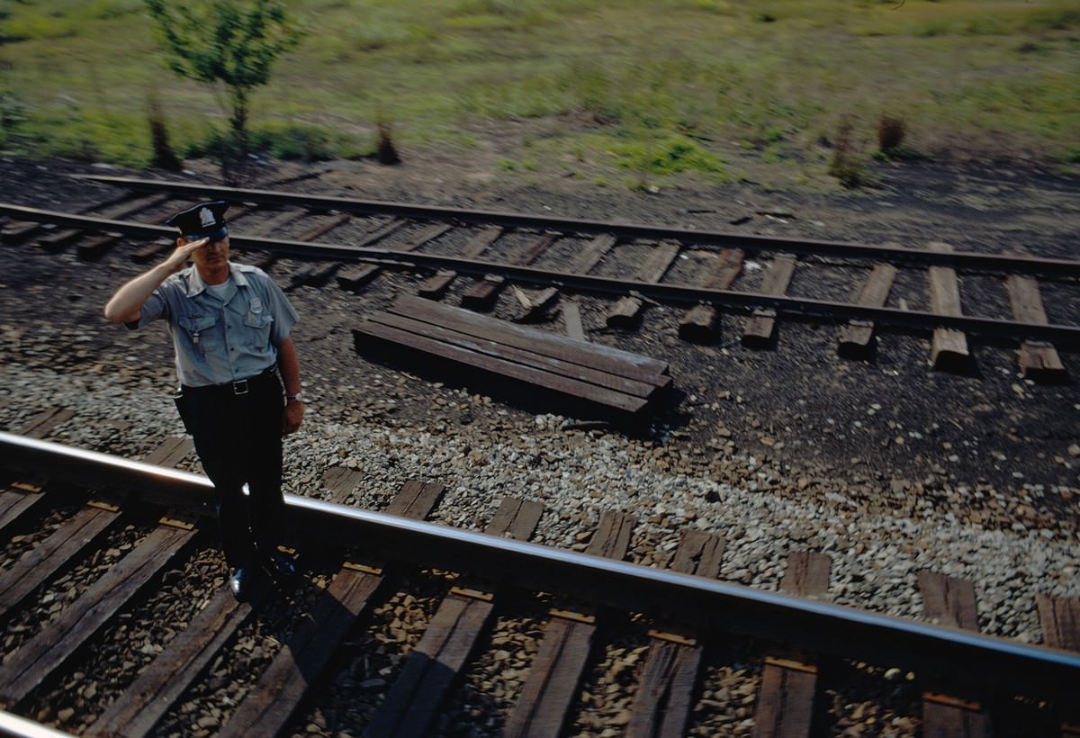 Mourners Watching Robert F. Kennedy’s Funeral Train Pass by From New York City to Washington DC on June 8 1968