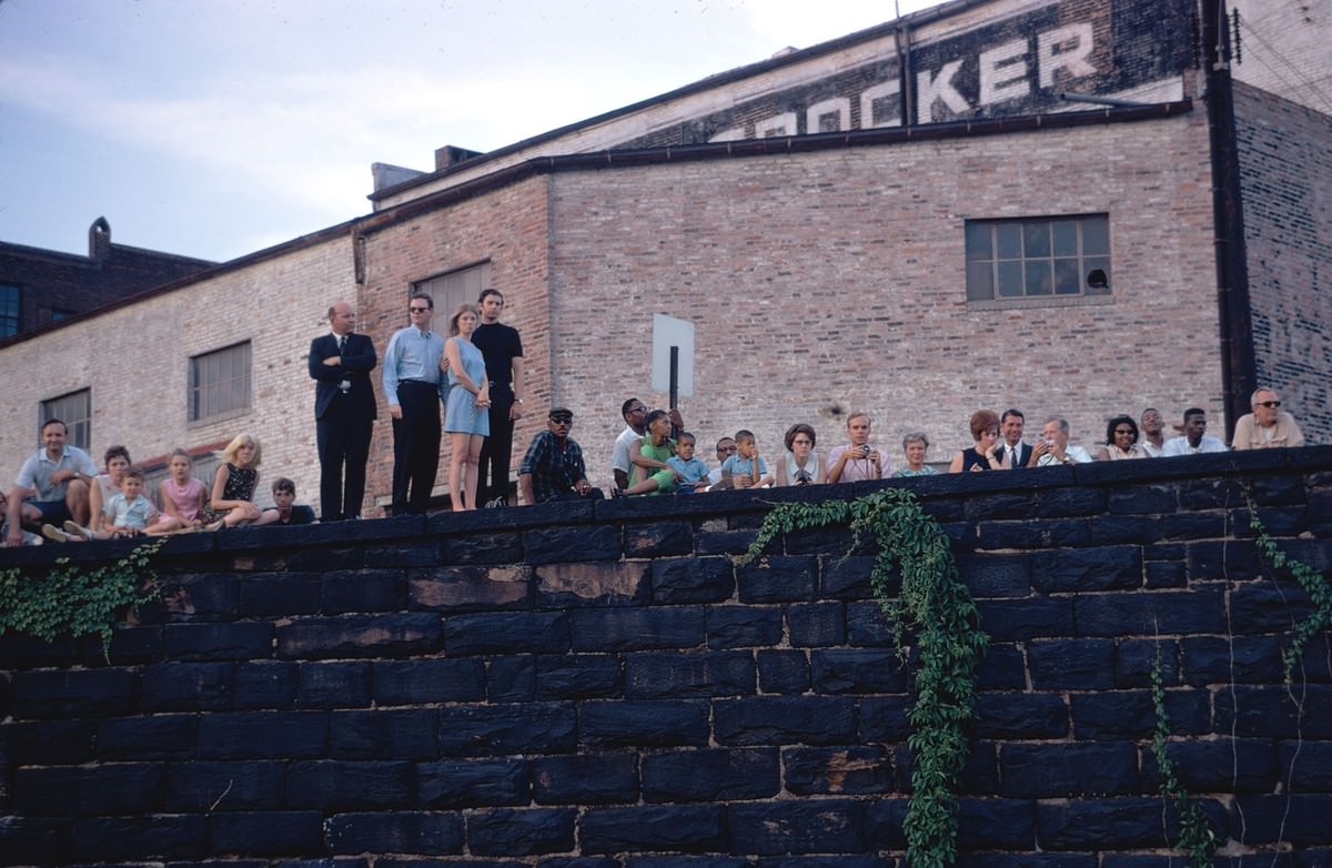 Mourners Watching Robert F. Kennedy’s Funeral Train Pass by From New York City to Washington DC on June 8 1968