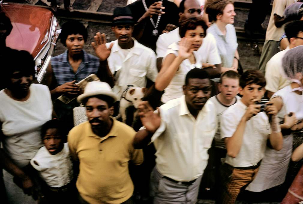 Mourners Watching Robert F. Kennedy’s Funeral Train Pass by From New York City to Washington DC on June 8 1968