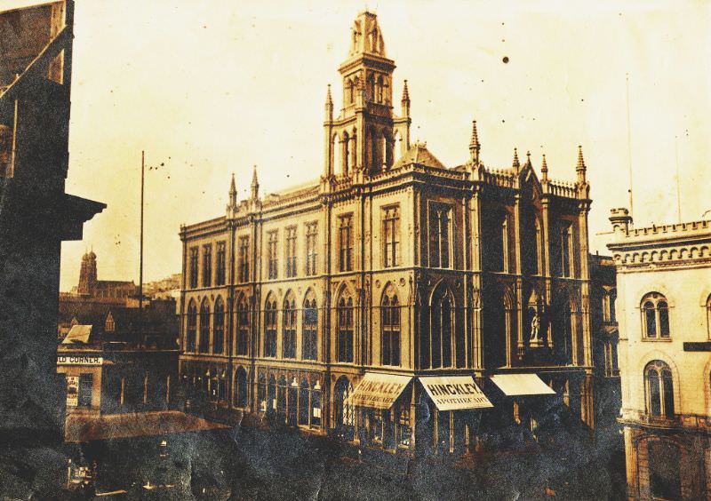 The Masonic temple at Post and Montgomery, 1880s.