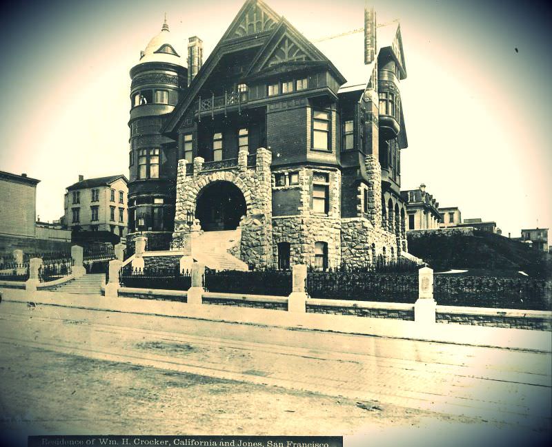 William Crocker residence on corner of California and Jones Streets, 1890s.