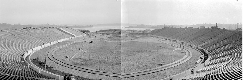 Husky Stadium under construction, 1920