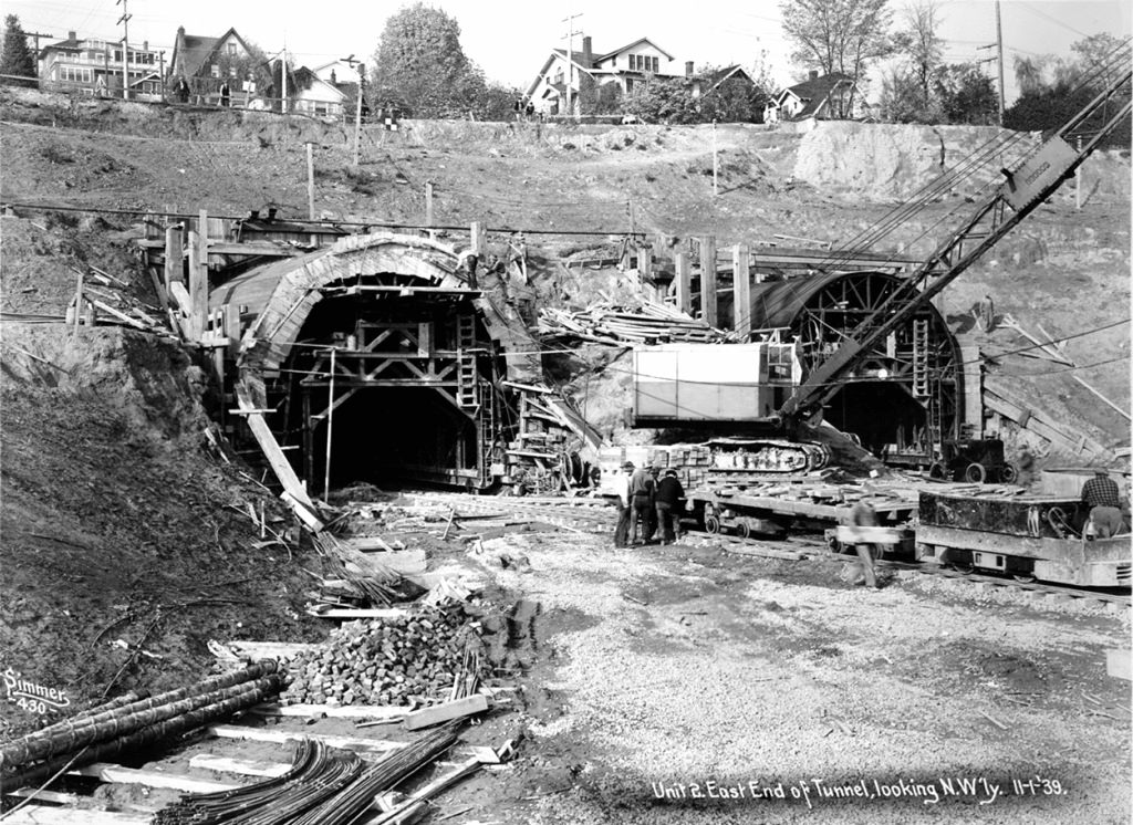 Mount Baker Tunnel under construction, 1939