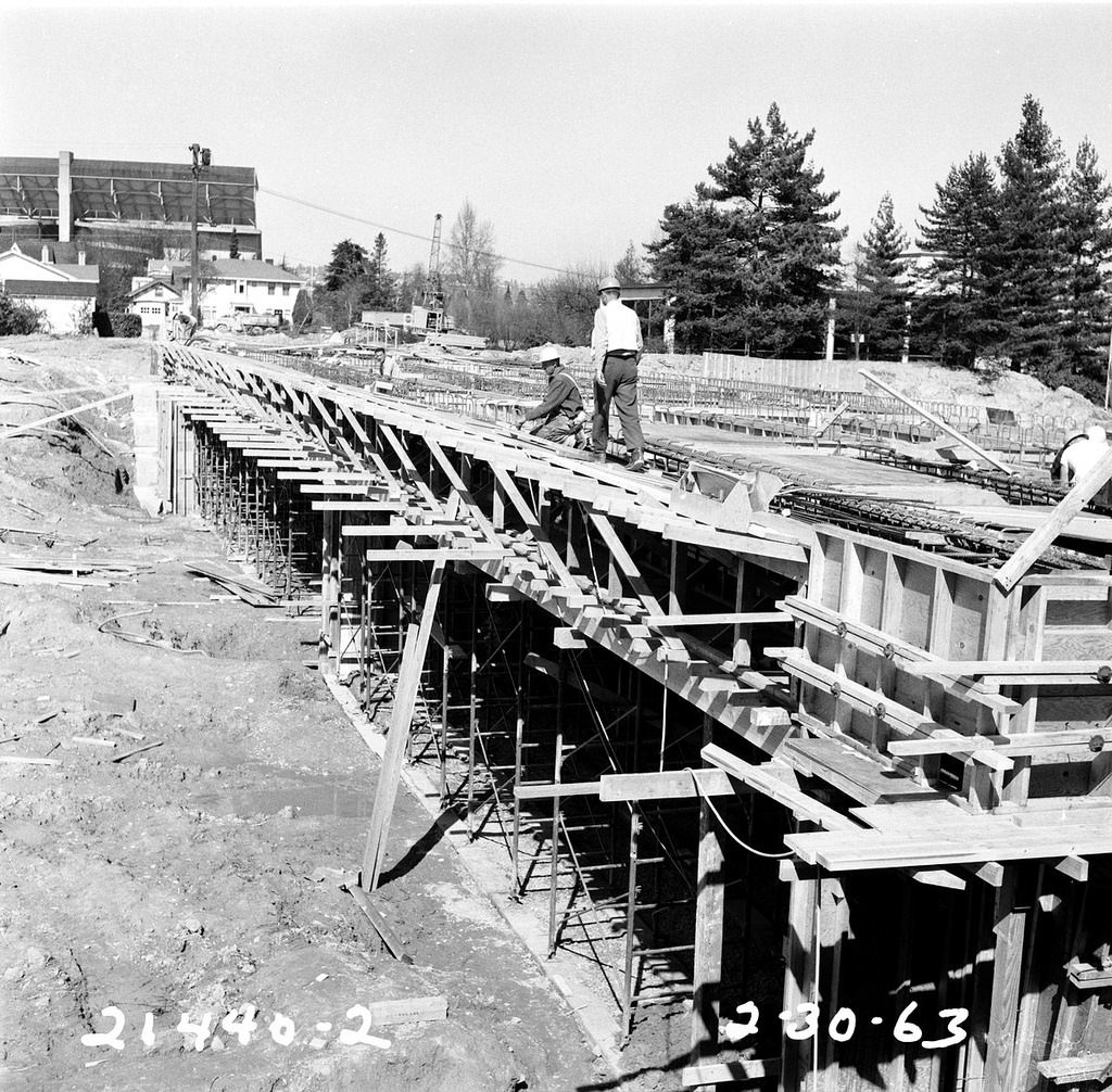 Montlake Interchange under construction, 1963