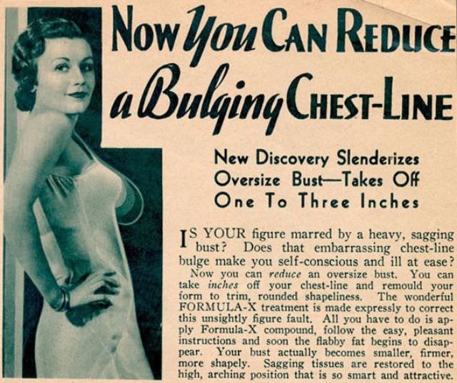 However, according to this ad, one's chest-line can bulge too much.