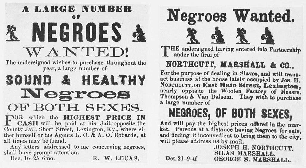Notices for purchase of Slaves, 1859.