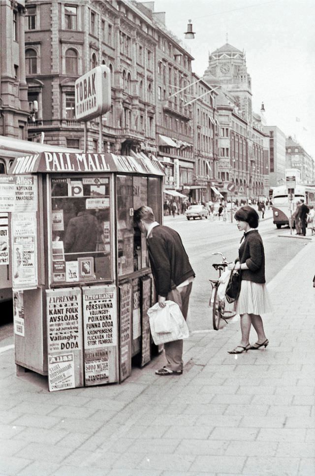 Kiosk, Vasagatan, Stockholm, 1966