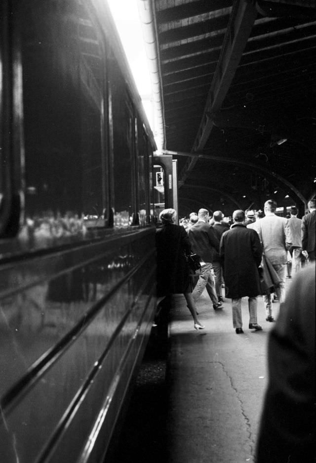 The train from Uppsala, Märsta at Centralen, Stockholm, 1966