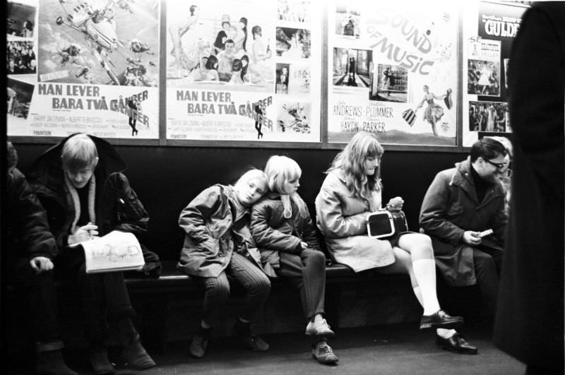 In the foyer of the cinema Rialto, Stockholm, 1967