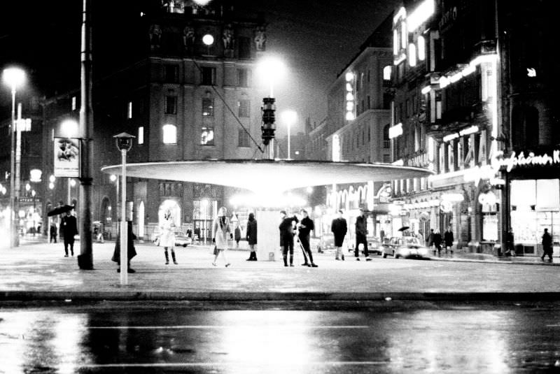 Nattbild från Stureplan, Stockholm, 1967