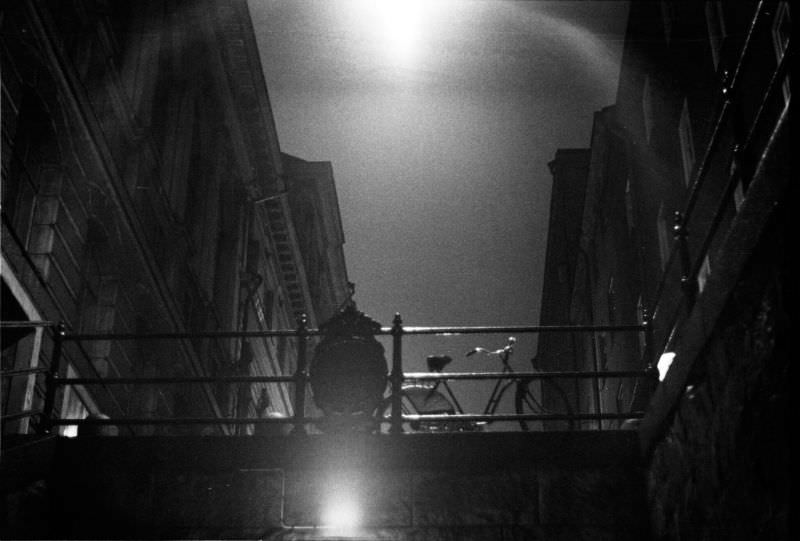 Night view from Tunnelgatan (now partly Olof Palmes gata), Stockholm, 1967