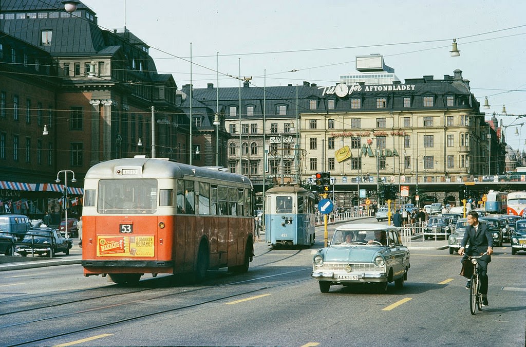 Vasagatan in Stockholm, 1962