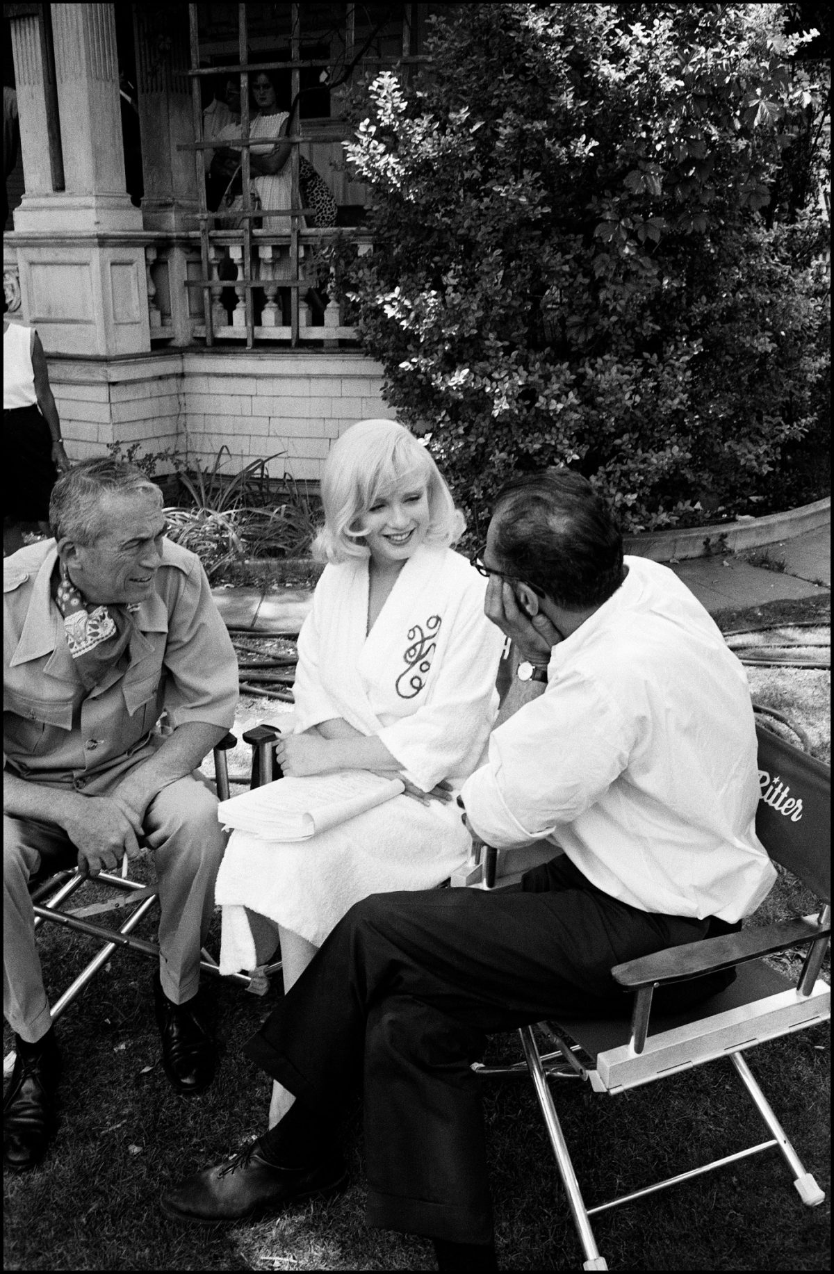 John Huston, Marilyn Monroe & Arthur Miller during the filming of “The Misfits”