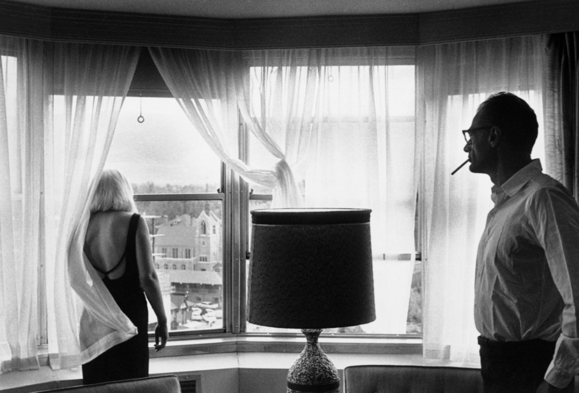 Marilyn Monroe and Arthur Miller in their suite in Reno’s Mapes Hotel after a day’s shooting.