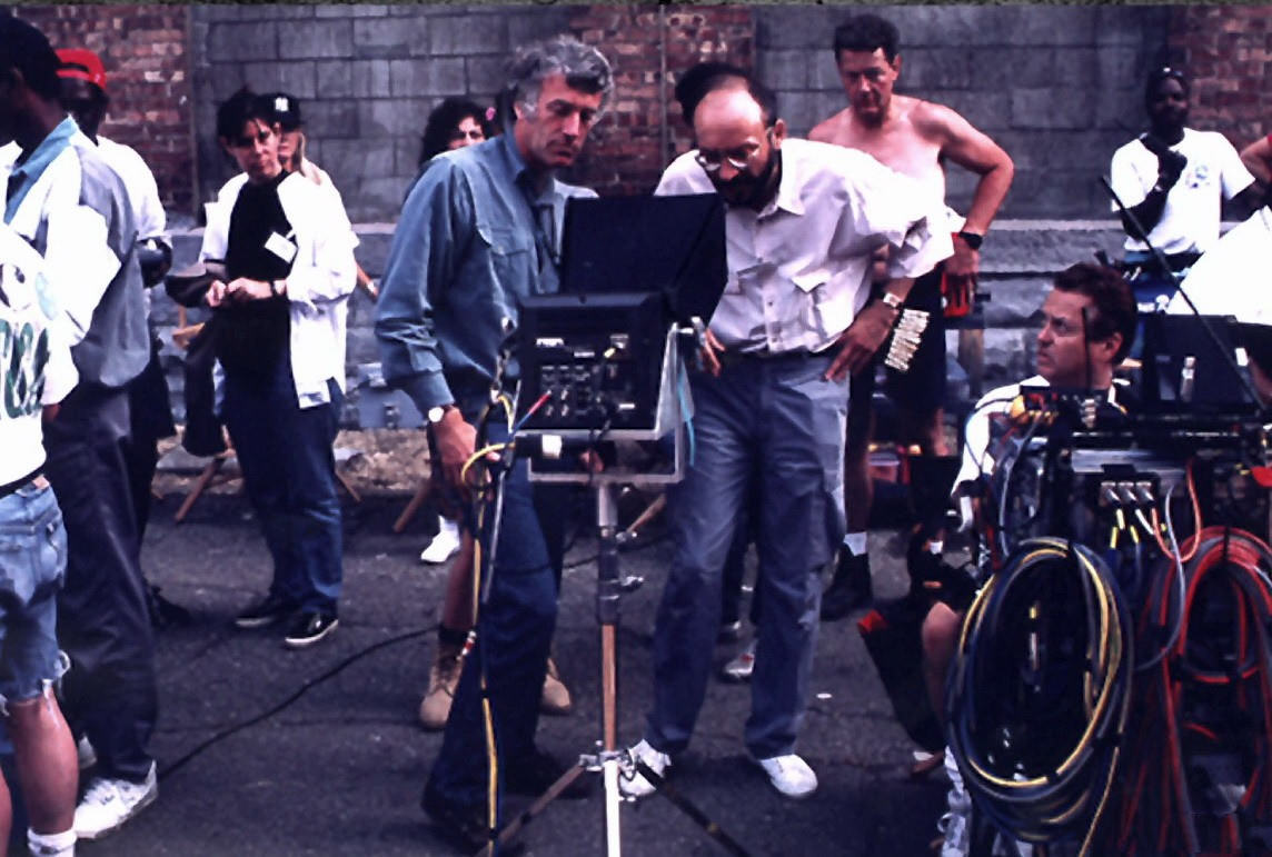 Deakins and Darabont on the set.