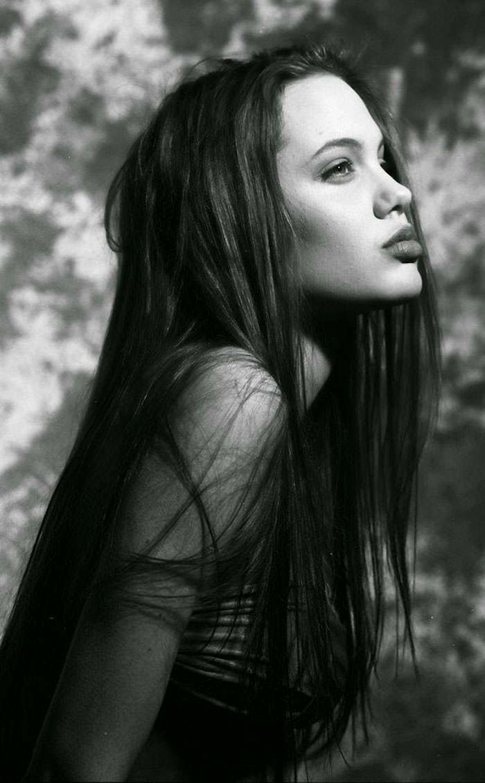 15-Year-Old Angelina Jolie during her first fashion photoshoot.