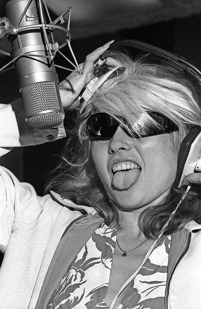 Debbie Harry recording vocals at the Record plant studios, 1978.