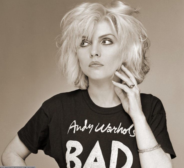 Debbie Harry in Andy Warhol's Bad T-Shirt, Old Street Studio, London, 1979.