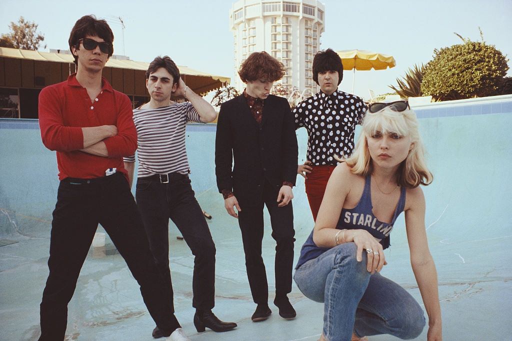 Debbie Harry with Blondie group, 1977.