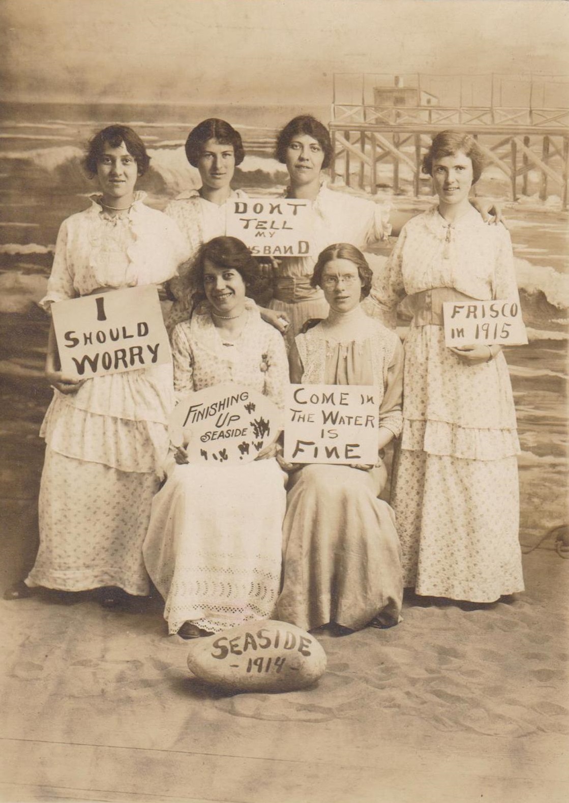 Hilarious Vintage Photos of Women Posing with Funny Objects and Signs