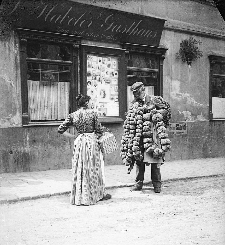 A sponge-dealer in Vienna, 1900.