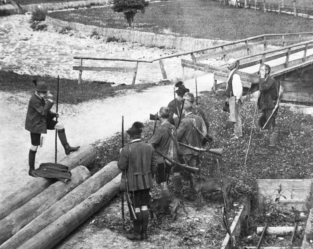 The Emperor Franz Joseph I, hunting in Salzburg, Austria, 1900.