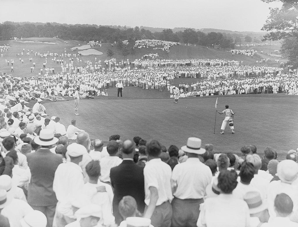 Spectators watching a Golf Tournament. Minneapolis, Minnesota, 1930.