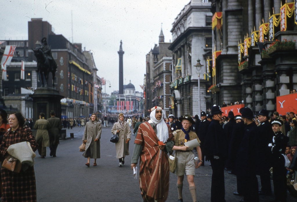 London Street Scene Coronation, 1953